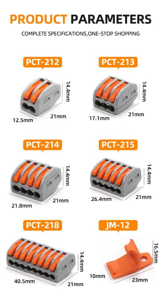 pct push in quick wire connector specification