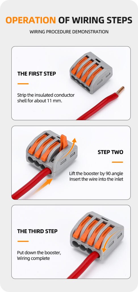 pct push in quick wire connector usage