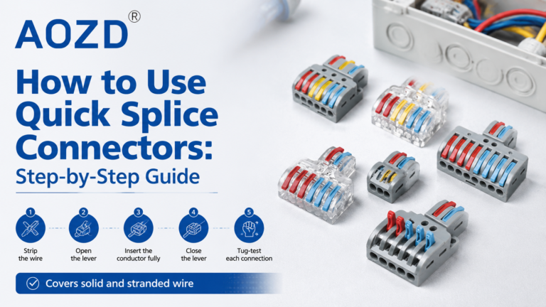 AOZD LT series lever-operated quick splice connector in an application